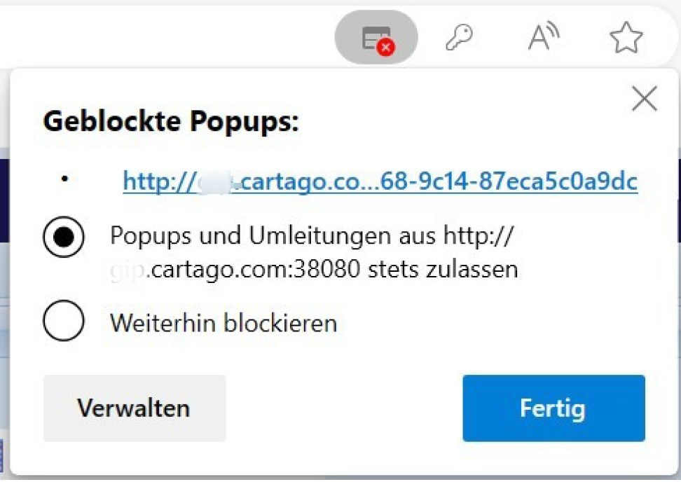 popups edge zulassen