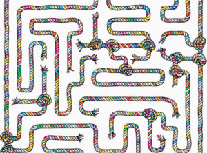 labyrinth mit knoten