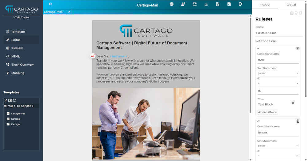 Startbildschirm HTML-Creator
