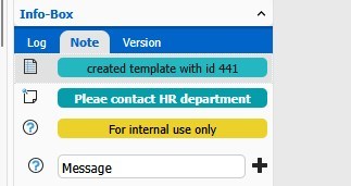 notes tab in info box